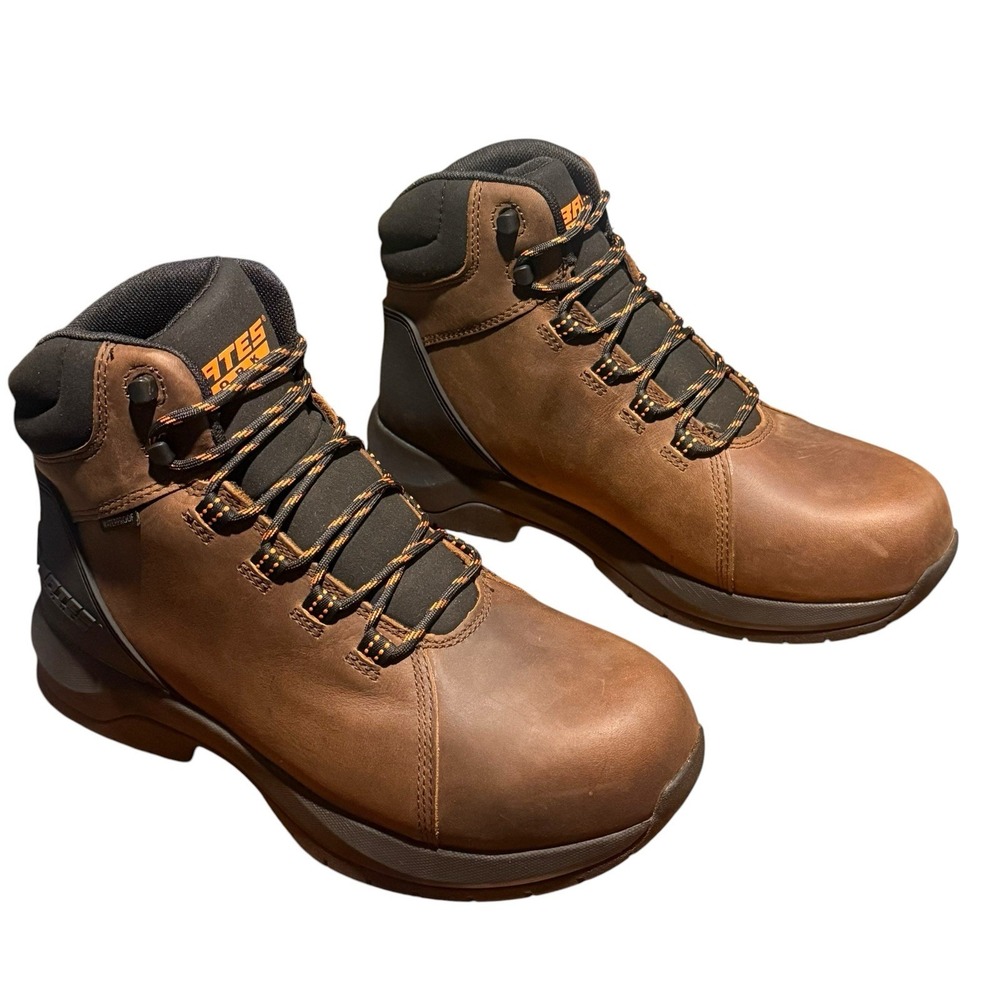 Bates Work By Wolverine Mill Waterproof Steel Toe Brown Leather Boots Men's 10.5 - Picture 2 of 9